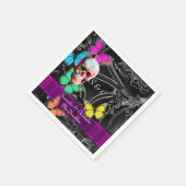 Zwart en gotische suiker schedel bruiloft servet (Hoek)