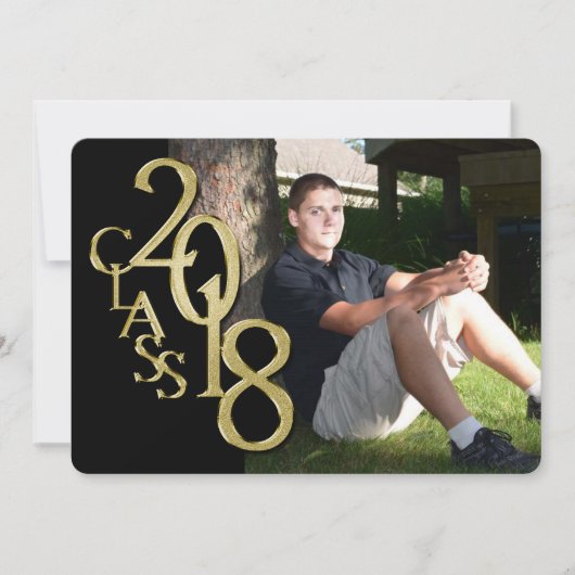 Zwart en Goud 2018 Afstuderen Kaart (Voorkant)