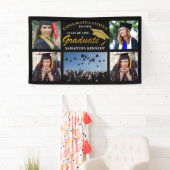 Zwart en goud 2023 Afstuderen 5 Foto collage Spandoek (Insitu)