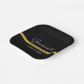 Zwart en Goud 2025 Afstuderen Papieren Bordje (Gebogen)