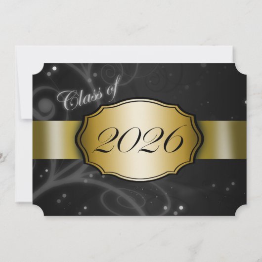 Zwart en Goud 2026 Afstuderen Kaart (Voorkant)