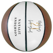 Zwart en goud 21ste verjaardag modern script stijl basketbal (Verticaal)