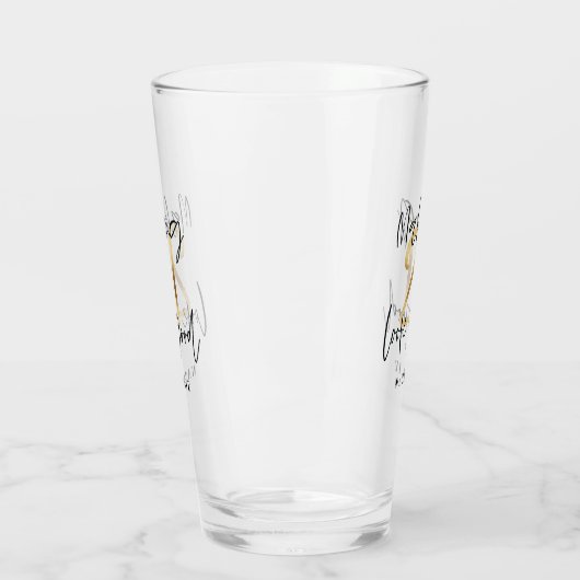 Zwart en goud 21ste verjaardag modern script stijl glas (Links)
