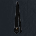 Zwart en goud 21ste verjaardag modern script stijl stropdas<br><div class="desc">Moderne cadeau voor 21ste verjaardag,  zwart en goud. Deel van een elegant stijlvol collectie</div>