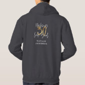 Zwart en goud 30e verjaardag modern script stijlvo hoodie (Achterkant)