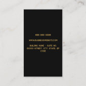 Zwart en Goud 3 Letter Monogram Business Logo Visitekaartje (Achterkant)