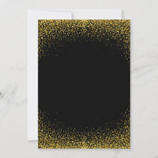 Zwart en Goud 43e verjaardag Glam Glitter Kaart (Achterkant)