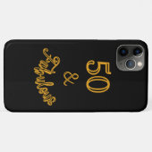Zwart en goud 50 en Fabulous Case-Mate iPhone Case (Achterkant (horizontaal))