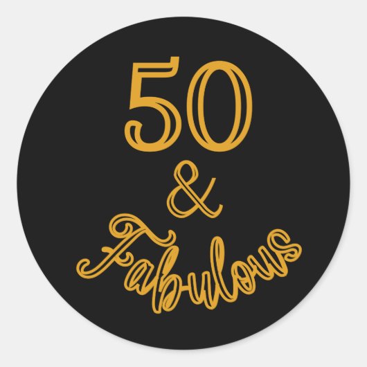 Zwart en goud 50 en Fabulous Sticker (Voorkant)