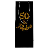 Zwart en goud 50 en Fabulous Wijn Cadeautas (Achterkant)