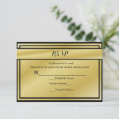 Zwart en goud 50e Jubileum RSVP voor Buffet (Staand voorkant)