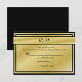 Zwart en goud 50e Jubileum RSVP voor Buffet (Voorkant / Achterkant)
