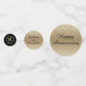 Zwart en Goud 50e Jubileum Tafel Decoratie Confetti (Achterkanten)