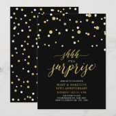 Zwart en goud | 50e Jubileum voor de bruiloft met  Kaart (Voorkant / Achterkant)