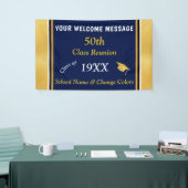 Zwart en Goud 50e Klasse Reünie Banner, ELK JAAR Spandoek (Beurs)