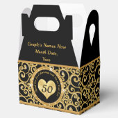 Zwart en Goud 50e Verjaardag Favor Dozen Bedankdoosjes (Geopend)