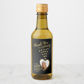 Zwart en goud 50ste verjaardag foto wijn etiket (Voorkant)