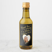 Zwart en goud 50ste verjaardag foto wijn etiket (Voorkant)