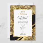 Zwart en goud 50ste verjaardag kaart (Voorkant)