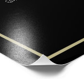 Zwart en Goud 50ste Verjaardag Zitting Grafiek Pri Foto Afdruk (Hoek)