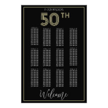 Zwart en Goud 50ste Verjaardag Zitting Grafiek Pri