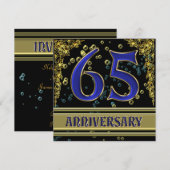 Zwart en Goud 65ste Jubileum Kaart (Voorkant / Achterkant)
