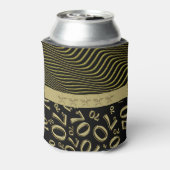 Zwart en Goud 70e Verjaardagsfeestnummerpatroon Blikjeskoeler (Blikje Achterkant)