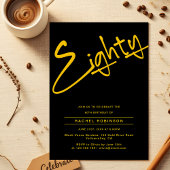 Zwart en goud 80ste verjaardagsfeestje voor volwas kaart