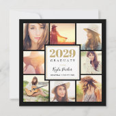 Zwart en goud | 8 Fotoplein-gradustrie Aankondiging (Voorkant)