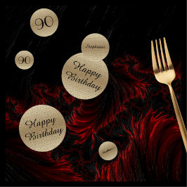 Zwart en Goud 90e Verjaardag Tafel Decoratie Confetti