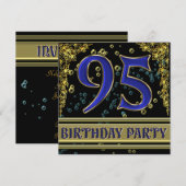 Zwart en Goud 95ste verjaardagsfeest Kaart (Voorkant / Achterkant)