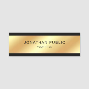 Zwart en goud - aangepast elegant modern naamplaatje