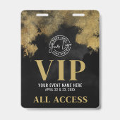 Zwart En Goud Aangepast VIP All Access Badge (Achterkant)