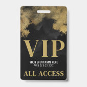 Zwart en goud aangepast VIP-event Badge (Achterkant)