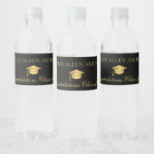 Zwart en goud Aangepast Waterfles Etiket (Flessen)