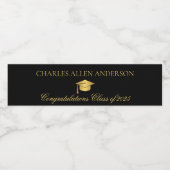 Zwart en goud Aangepast Waterfles Etiket (Enkel label)