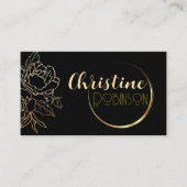 Zwart en Goud Aangepaste Naam en Beroep Visitekaartje (Voorkant)