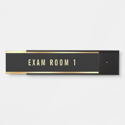 Zwart en Goud Aangepaste Tekst Sjabloon Examenruim Deurbordje (Voorkant)