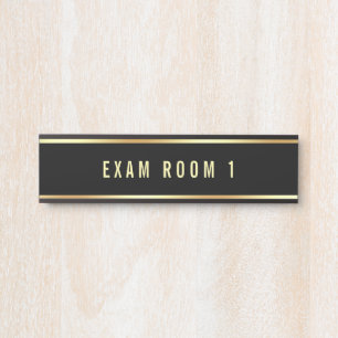Zwart en Goud Aangepaste Tekst Sjabloon Examenruim Deurbordje