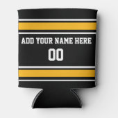 Zwart en goud aanpassen met Jouw naam Blikjeskoeler (Voorkant)
