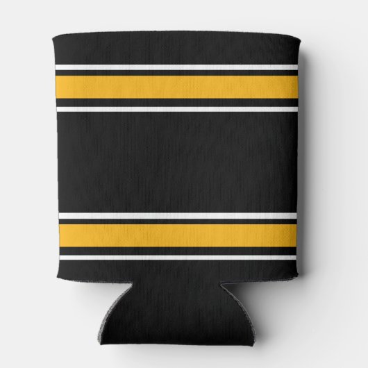 Zwart en goud aanpassen met Jouw naam Blikjeskoeler (Achterkant)