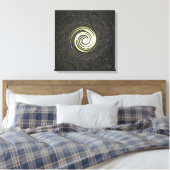 Zwart en goud abstract gestrekt doek canvas afdruk (Insitu (Slaapkamer))