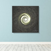 Zwart en goud abstract gestrekt doek canvas afdruk (Insitu (Houten vloer))