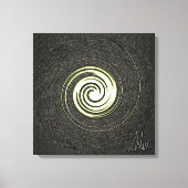 Zwart en goud abstract gestrekt doek canvas afdruk (Voorkant)