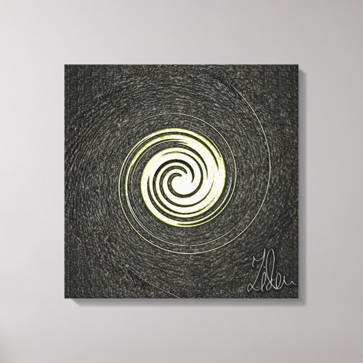 Zwart en goud abstract gestrekt doek canvas afdruk (Voorkant)