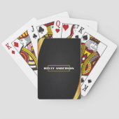 Zwart en goud abstract ontwerp met aangepaste teks pokerkaarten (Achterkant)