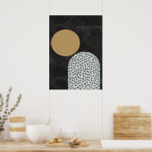 Zwart en goud Abstract Poster (Keuken)