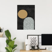 Zwart en goud Abstract Poster (Thuiskantoor)