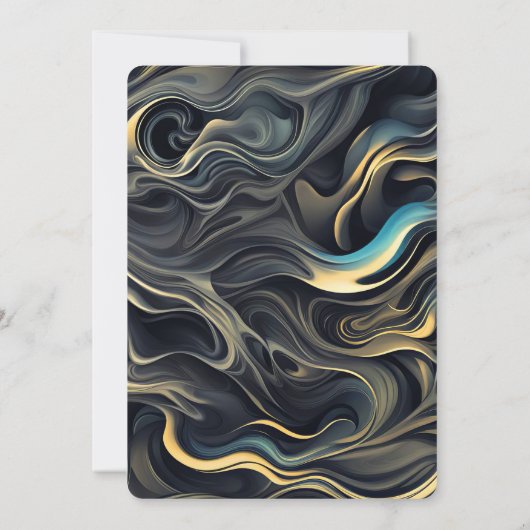 Zwart en Goud Abstract Verjaardagsfeest Kaart (Achterkant)