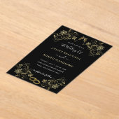 Zwart en Goud Acryl Uitnodiging Sjabloon (Laagn)